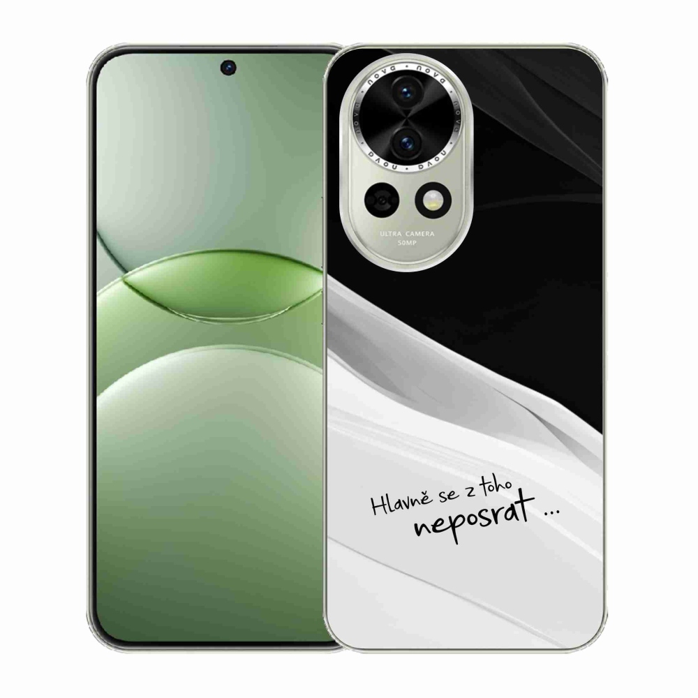 Gélový kryt mmCase na Huawei Nova 13 5G - vtipný text 13 bieločierne pozadie