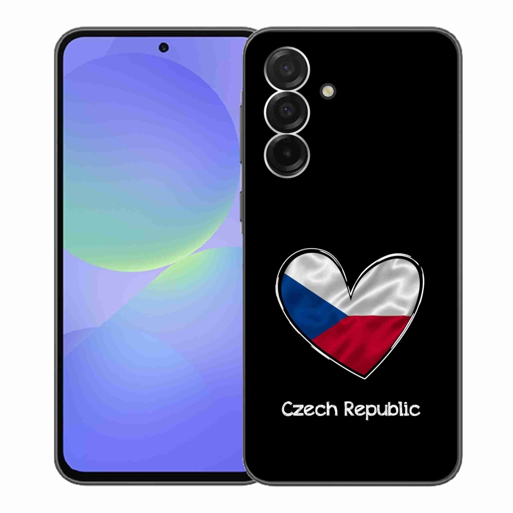 Gélový kryt mmCase na Samsung Galaxy A36 5G - vlajka srdca čierne pozadie