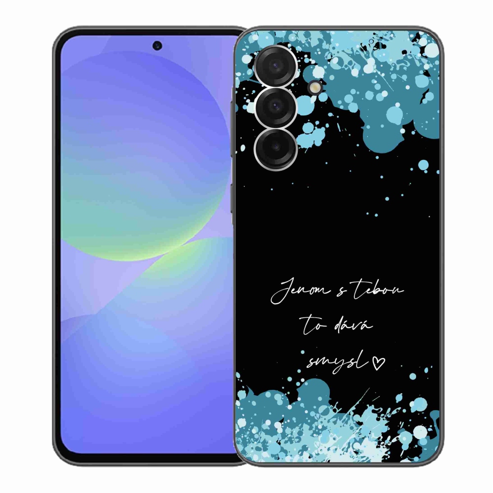 Gélový kryt mmCase na Samsung Galaxy A36 5G - zamilovaný text čierne pozadie