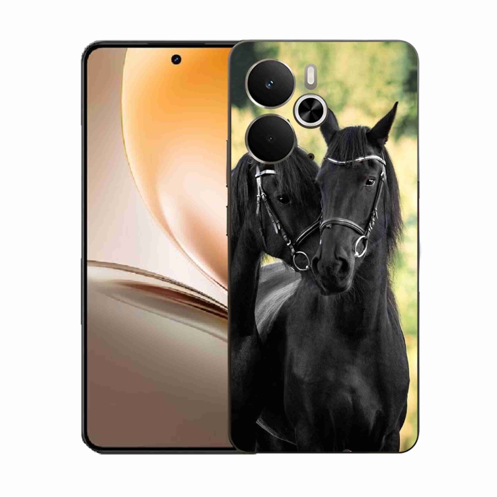 Gélový kryt mmCase na Realme 14 5G - dva čierne kone