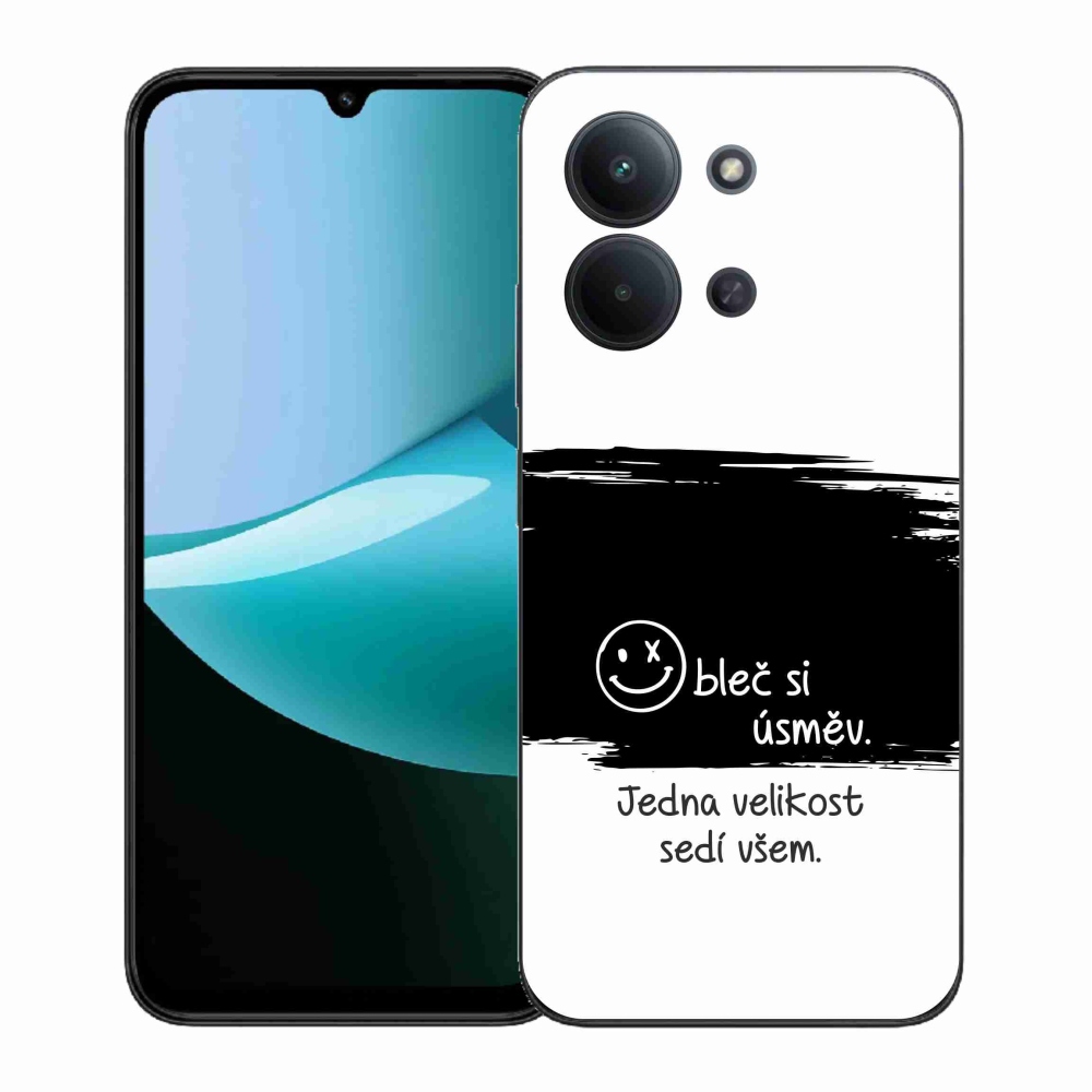 Gélový kryt mmCase na Xiaomi Redmi 15C 4G (171mm)/Poco C85 4G (171mm) - vtipný text 8 čiernobiele pozadie