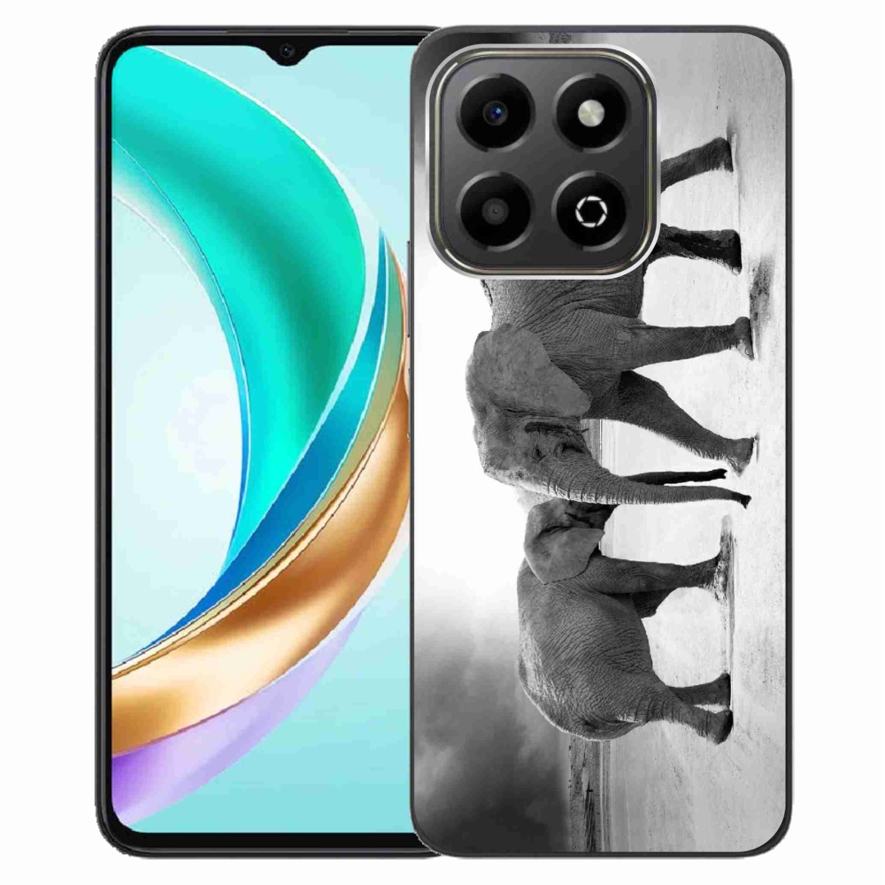 Gélový kryt mmCase na Honor X6b - čiernobieli slony