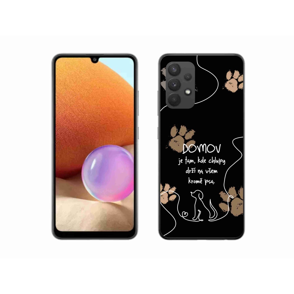 Gélový kryt mmCase na Samsung Galaxy A32 4G - psí motív čierne pozadie