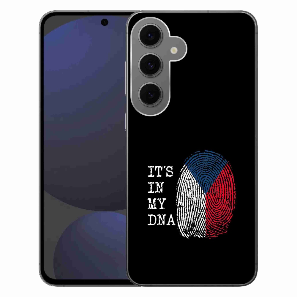 Gélový kryt mmCase na Samsung Galaxy S24 FE - vlajka odtlačok prsta čierne pozadie