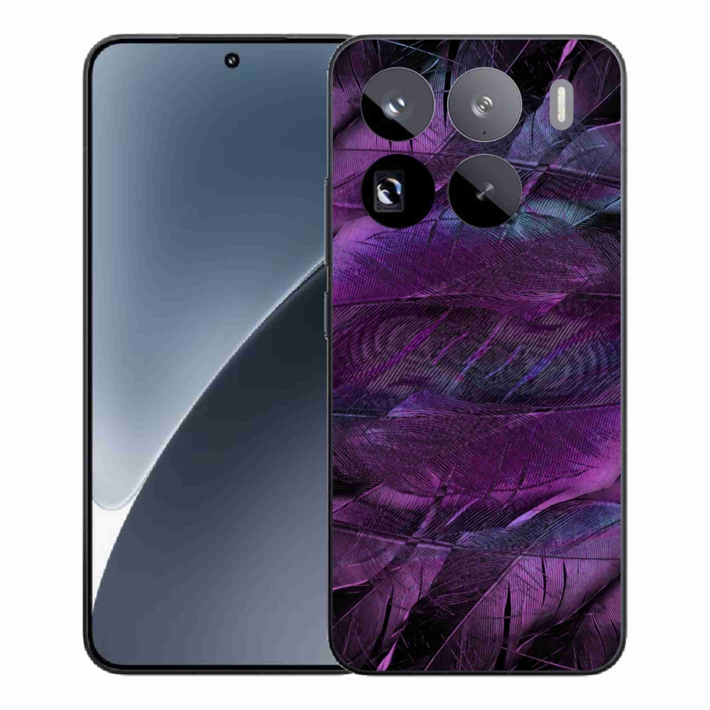 Gélový kryt mmCase na Xiaomi 15 Pro - fialové pierka