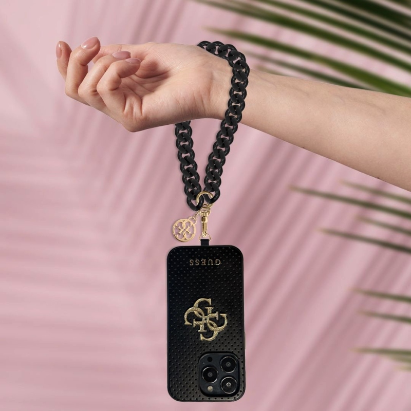 Guess Univerzálny Popruh na Ruku 4G Charm Black