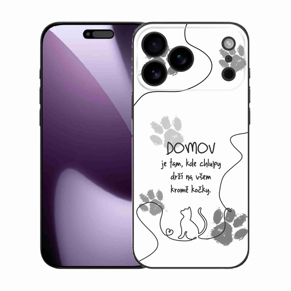 Gélový kryt mmCase na iPhone 17 Pro Max - mačacie motív biele pozadie