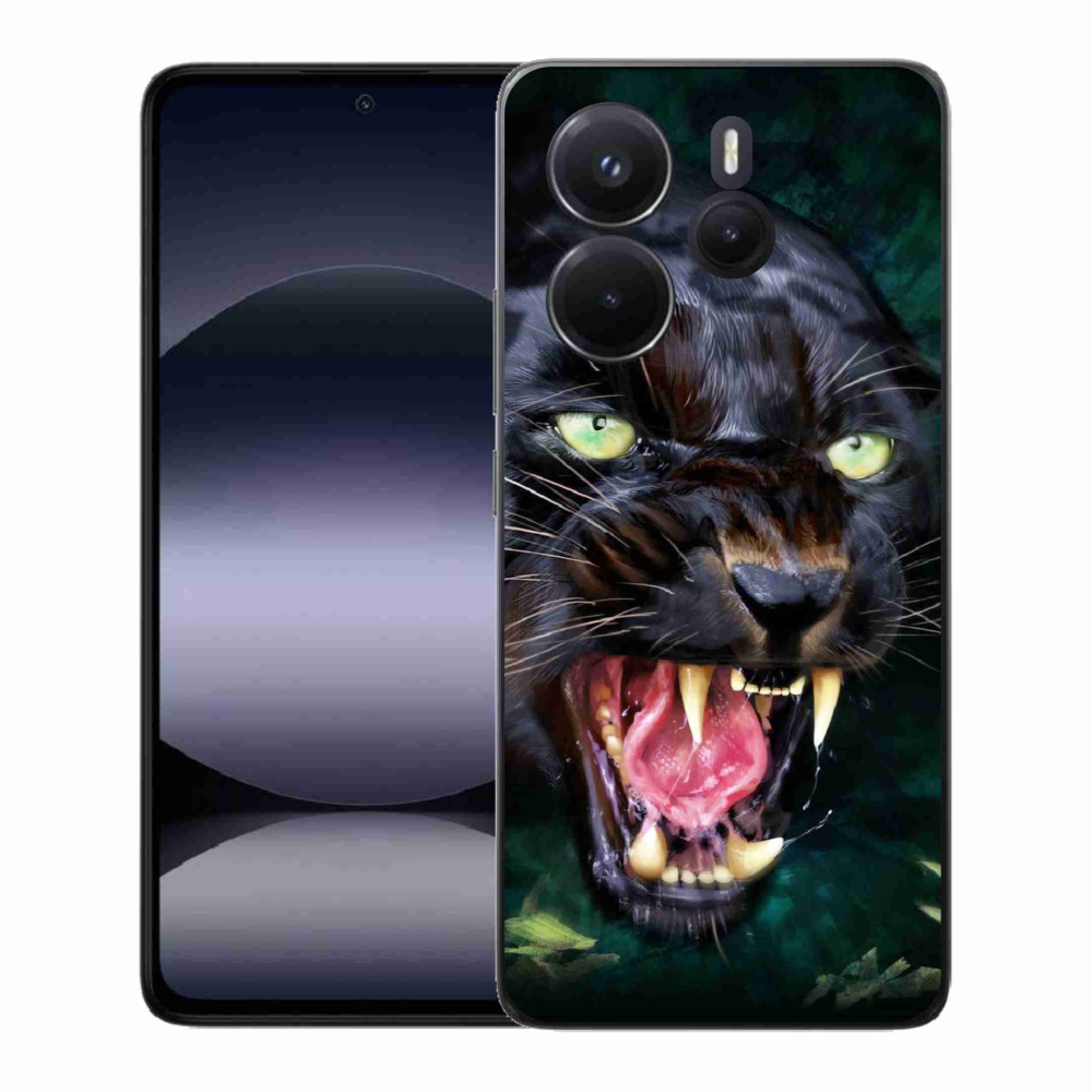 Gélový kryt mmCase na Xiaomi Redmi Note 14 - rozzúrený čierny panter