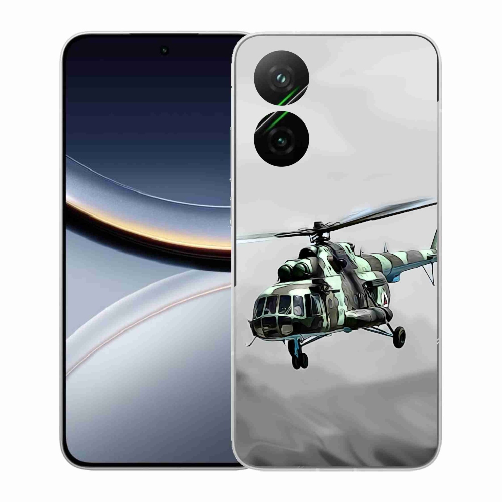 Gélový kryt mmCase na Xiaomi Poco F7 5G - vojenský vrtuľník