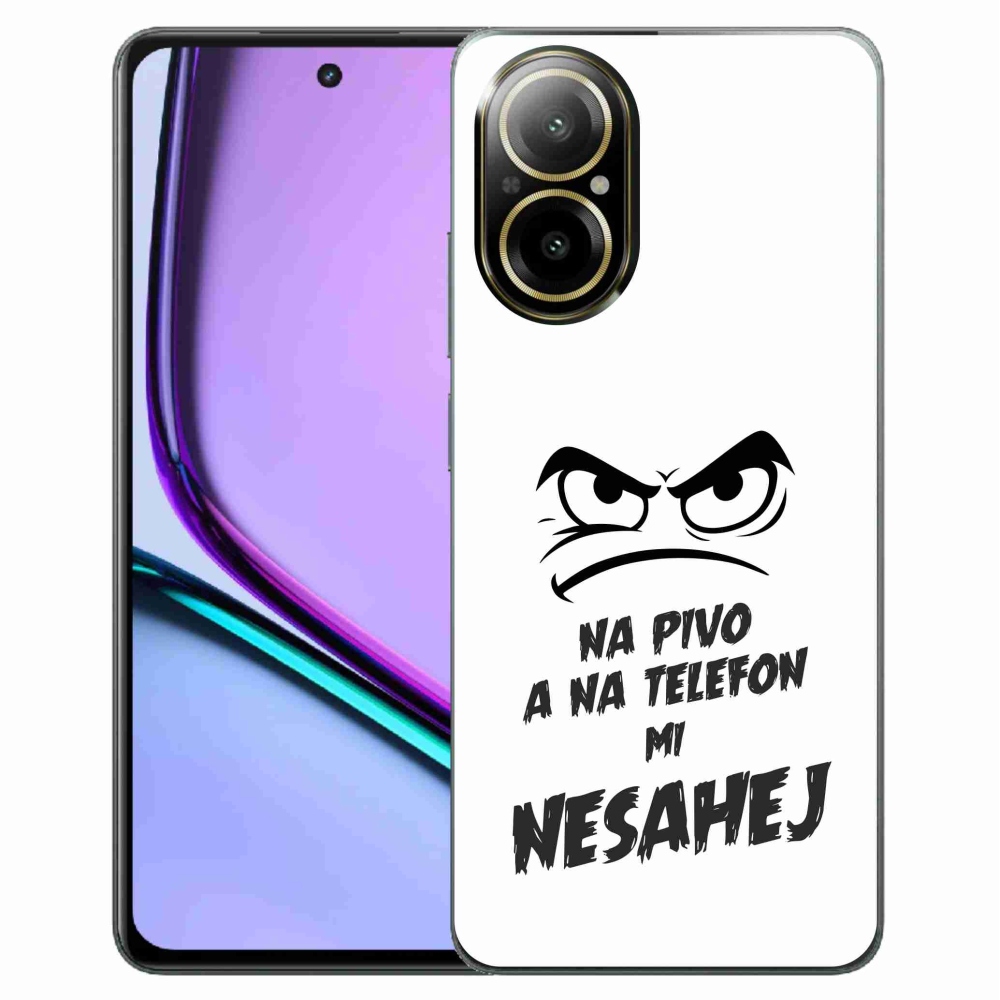 Gélový kryt mmCase na Realme C67 - pivný motív 2 biele pozadie