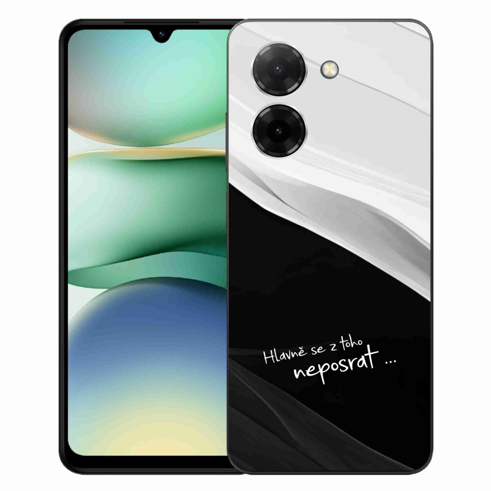 Gélový kryt mmCase na Xiaomi Redmi A5 (173.45x79.35x8.45mm) - vtipný text 13 čiernobiele pozadie