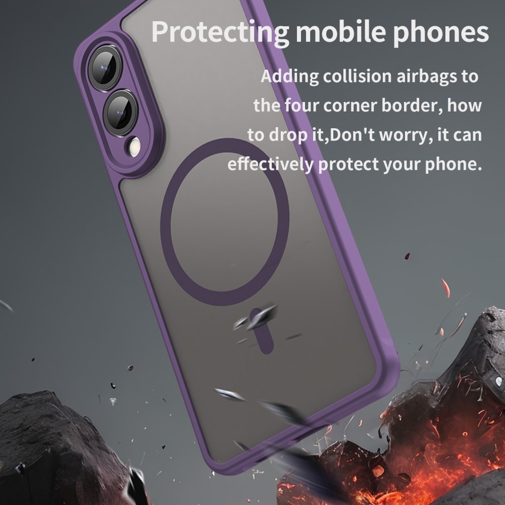Case matný gélový obal s MagSafe na Samsung Galaxy S25 Edge - fialový
