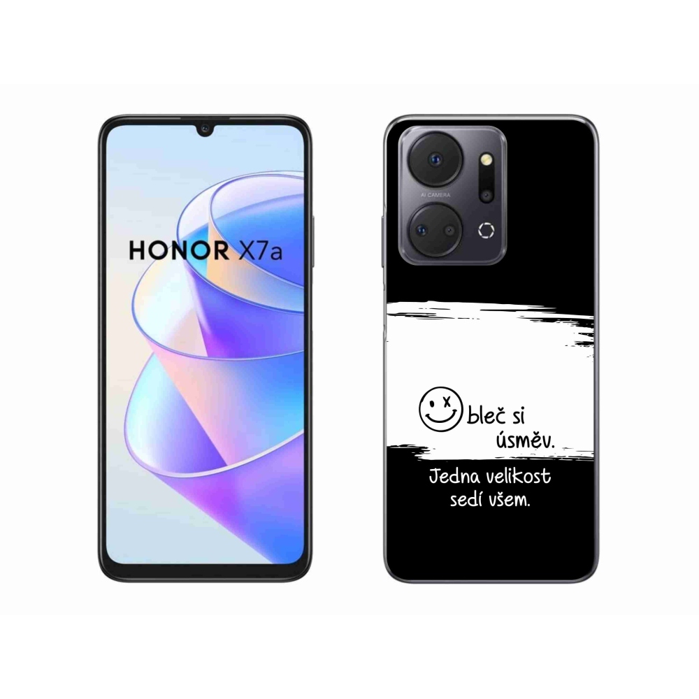 Gélový kryt mmCase na Honor X7a - vtipný text 8 bieločierne pozadie