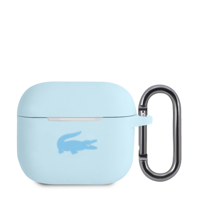 Lacoste Liquid Silicone Glossy Printing Logo Puzdro pre AirPods 3 Blue