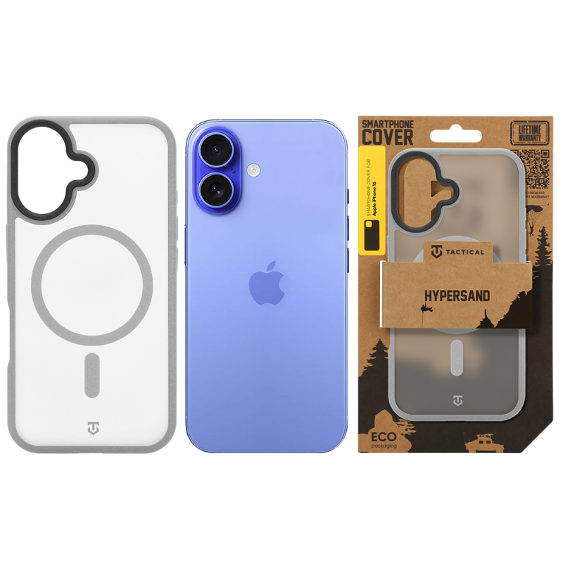 Tactical MagForce Hypersand puzdro pre Apple iPhone 16, svetlošedé