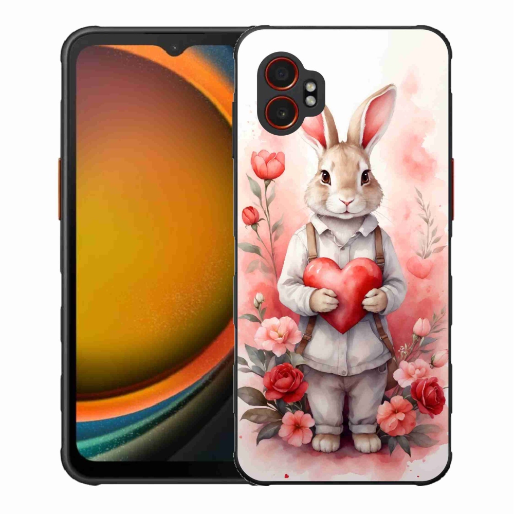 Gélový kryt mmCase na Samsung Galaxy Xcover 7 Pro - zajac so srdiečkom