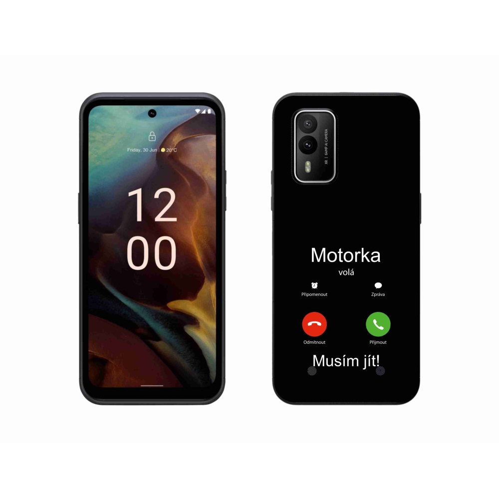 Gélový kryt mmCase na Nokia XR21 - motorka volá čierne pozadie
