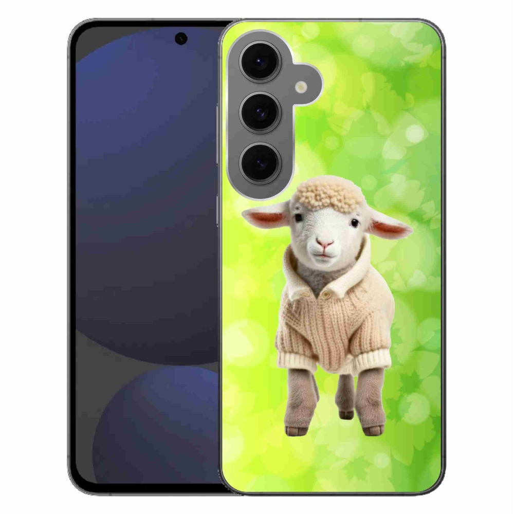 Gélový kryt mmCase na Samsung Galaxy S24 FE - jahňa vo svetri
