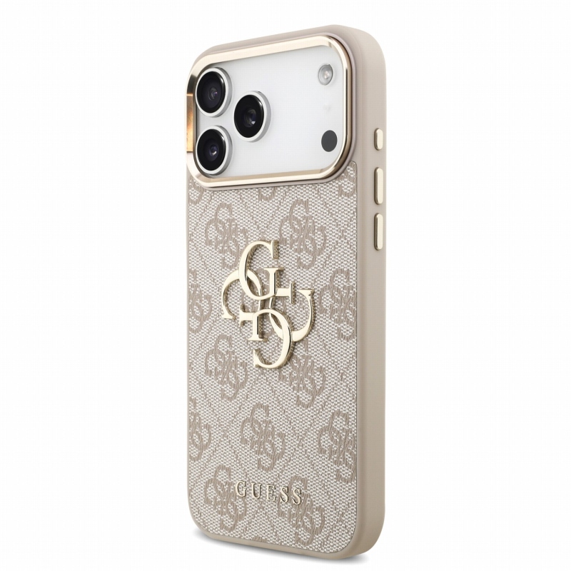 Guess PU 4G Metal Logo Strap – zadný kryt pre iPhone 18 Pro Max, ružový