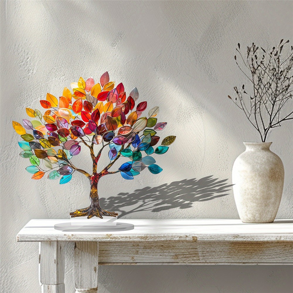 Dizajnová stolná dekorácia Strom života z transparentného akrylu