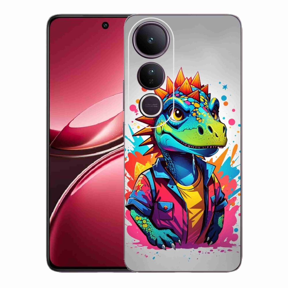 Gélový kryt mmCase na Vivo V50 Lite 4G/5G - farebný dinosaurus