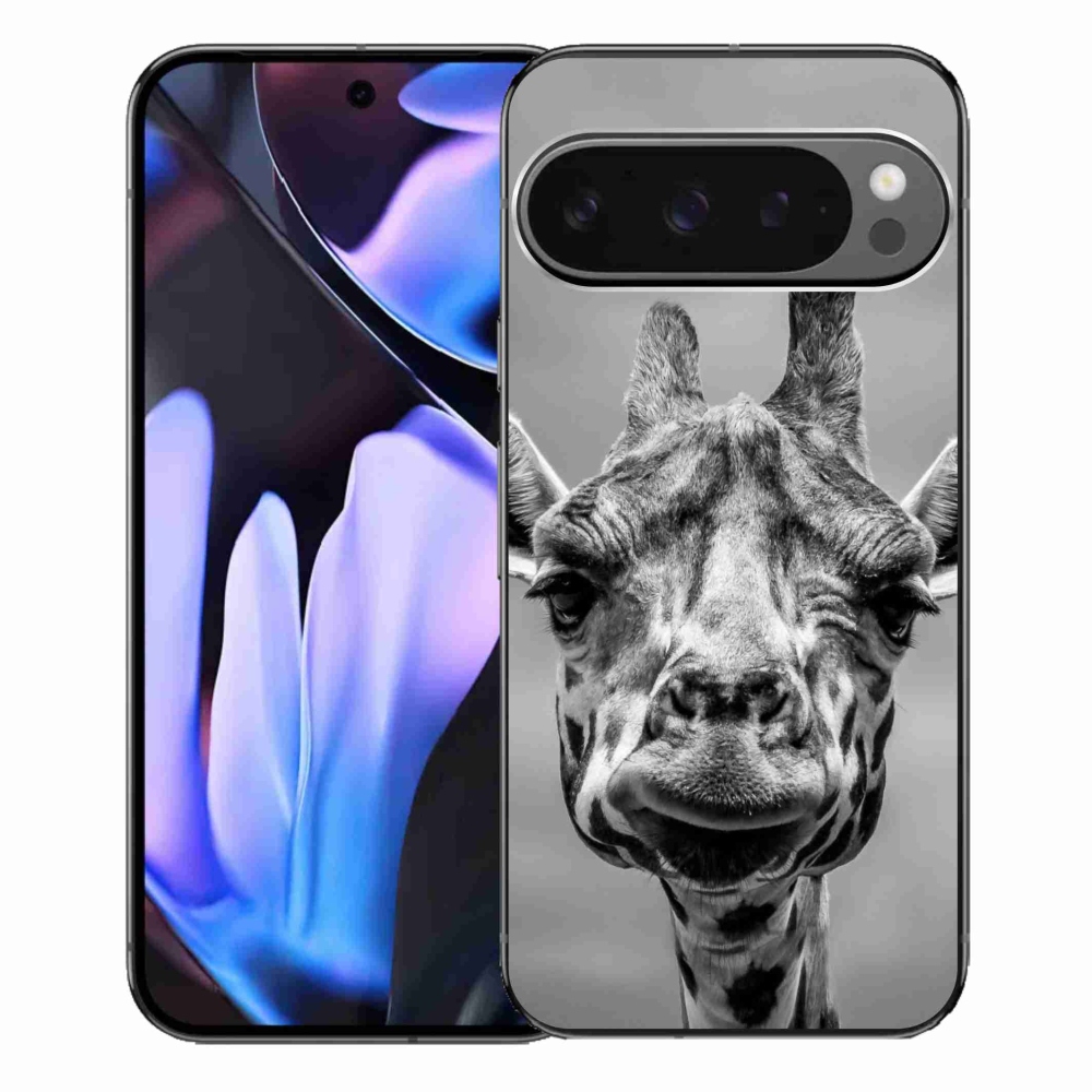 Gélový kryt mmCase na Google Pixel 9 Pro XL - čiernobiela žirafa