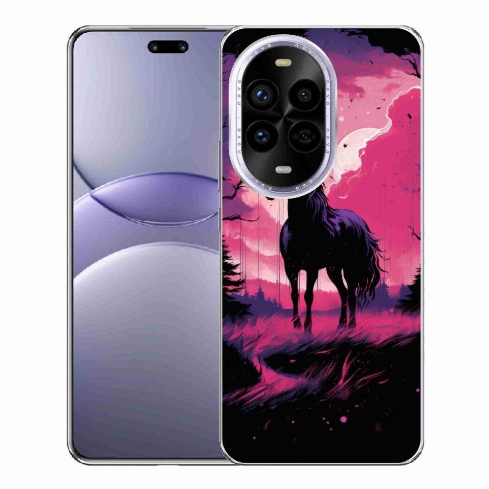 Gélový kryt mmCase na Huawei Nova 13 Pro 5G - čierny kreslený kôň 1