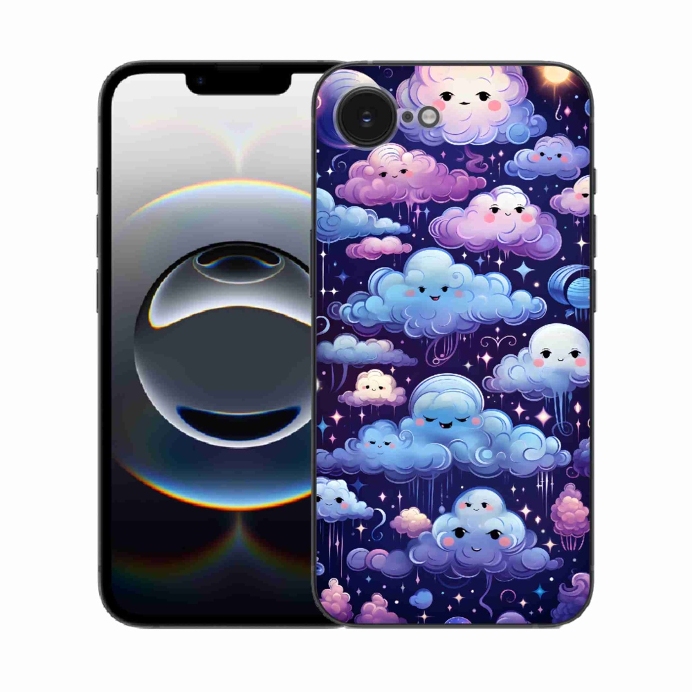 Gélový kryt mmCase na iPhone 16e - mráčiky