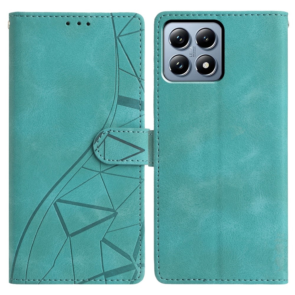 Triangly knižkové puzdro na Xiaomi 15T Pro - modrozelené