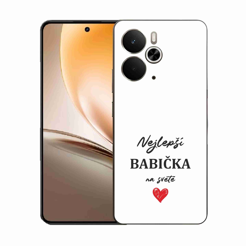Gélový kryt mmCase na Realme 14 5G - najlepšia babička 1 biele pozadie