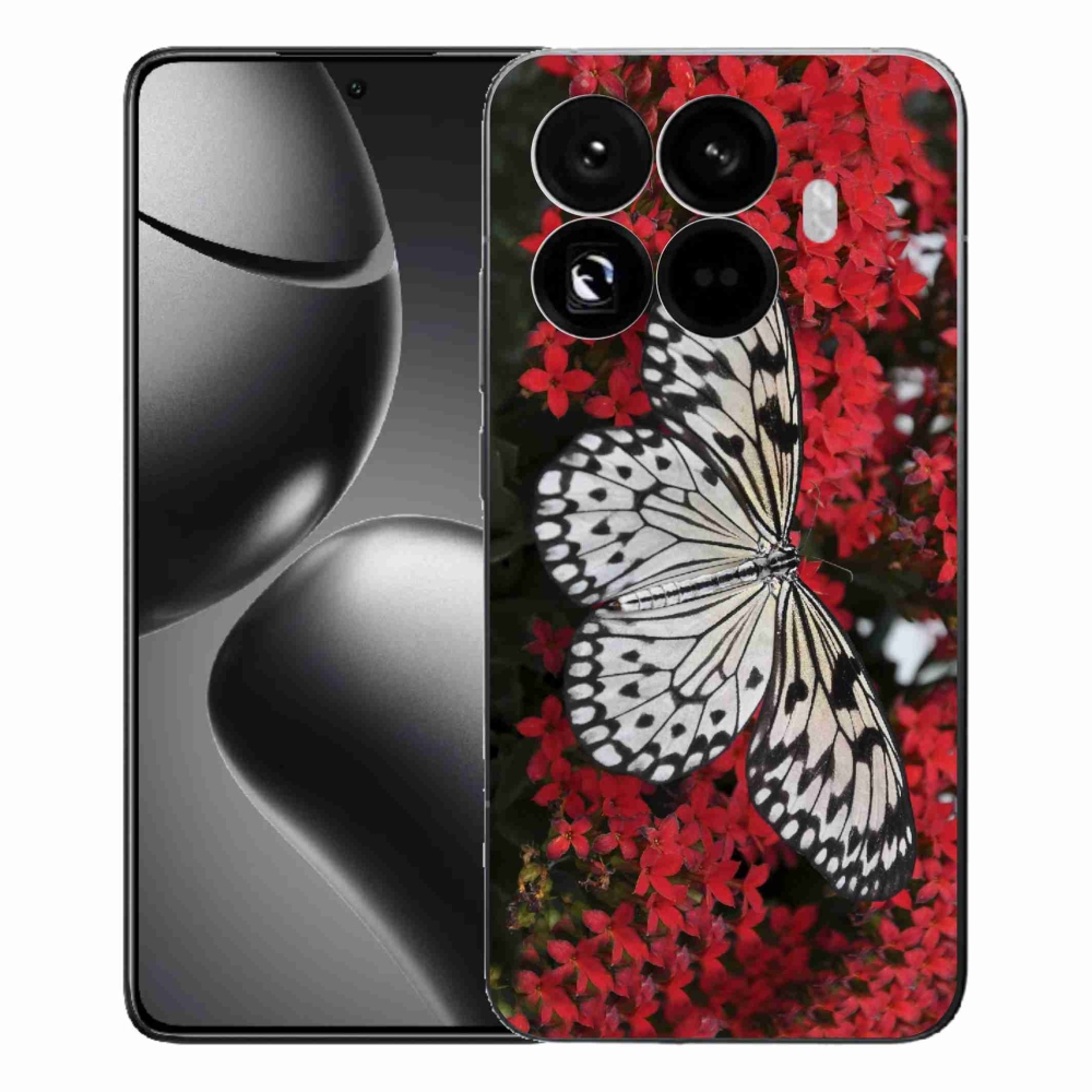 Gélový kryt mmCase na Xiaomi 15T Pro - čiernobiely motýľ 1