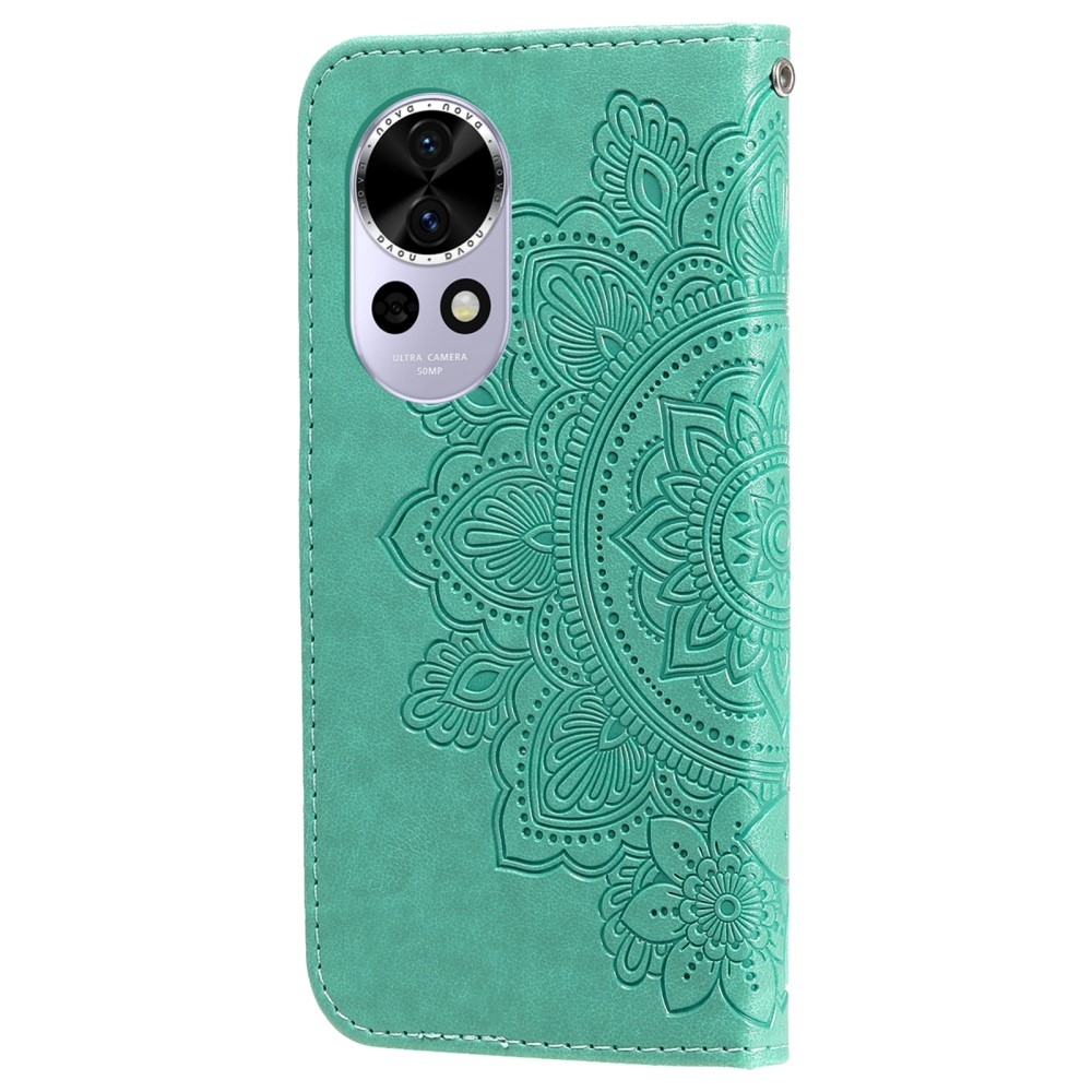 Mandala knižkové puzdro na Huawei Nova 13 5G - modrozelené