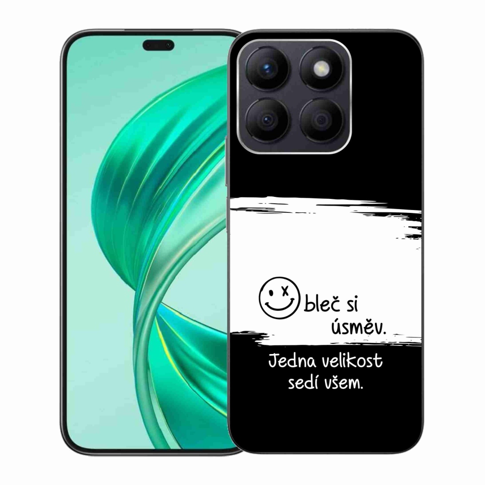 Gélový kryt mmCase na Honor X8b - vtipný text 8 bieločierne pozadie