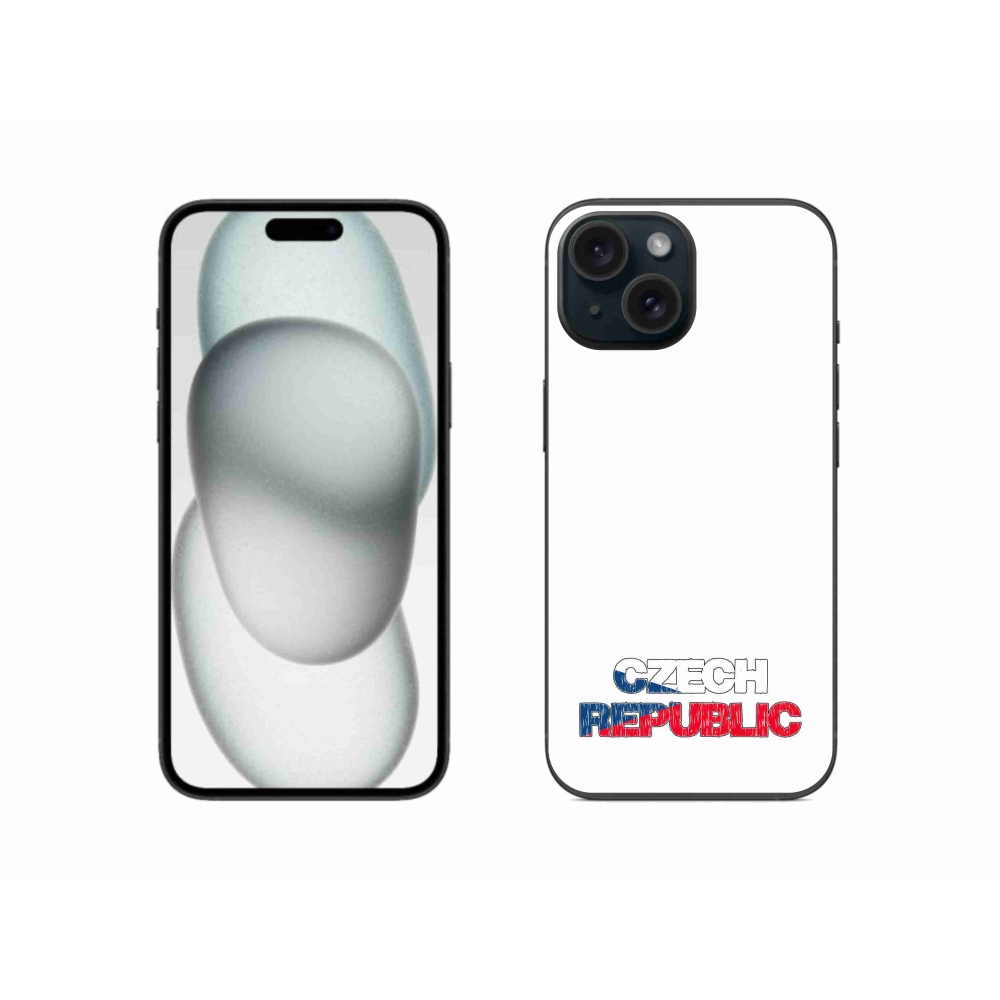 Gélový kryt mmCase na iPhone 15 - Czech Republic biele pozadie