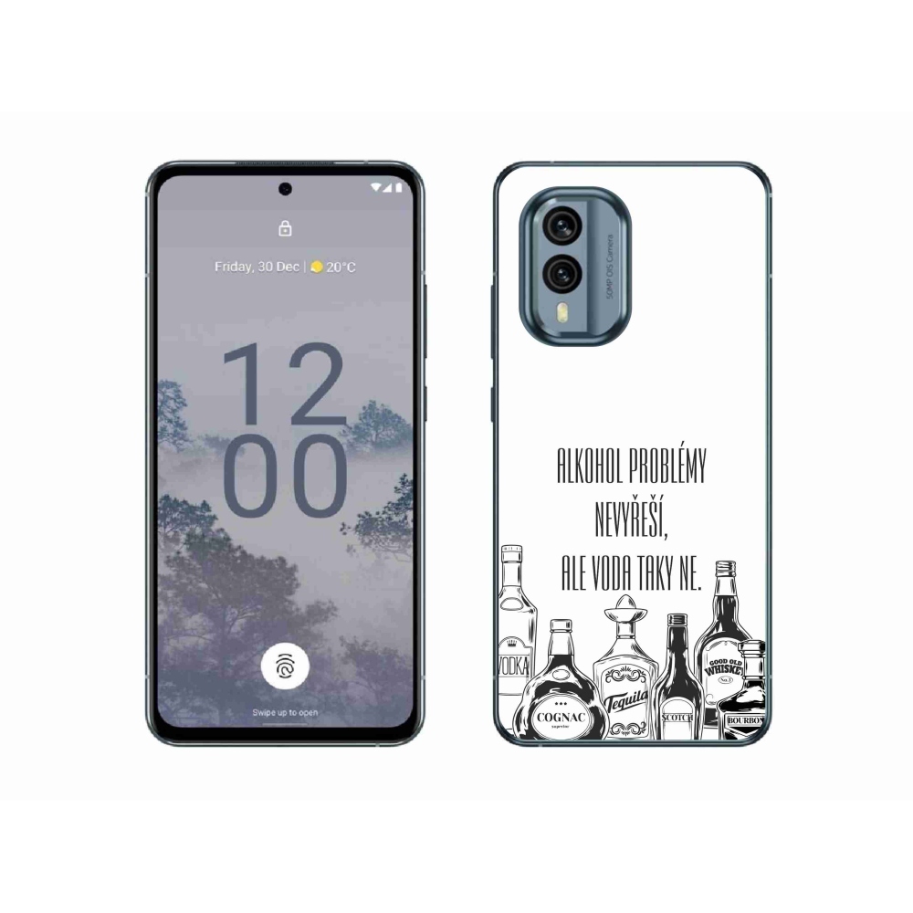 Gélový kryt mmCase na Nokia X30 5G - vtipný text biele pozadie