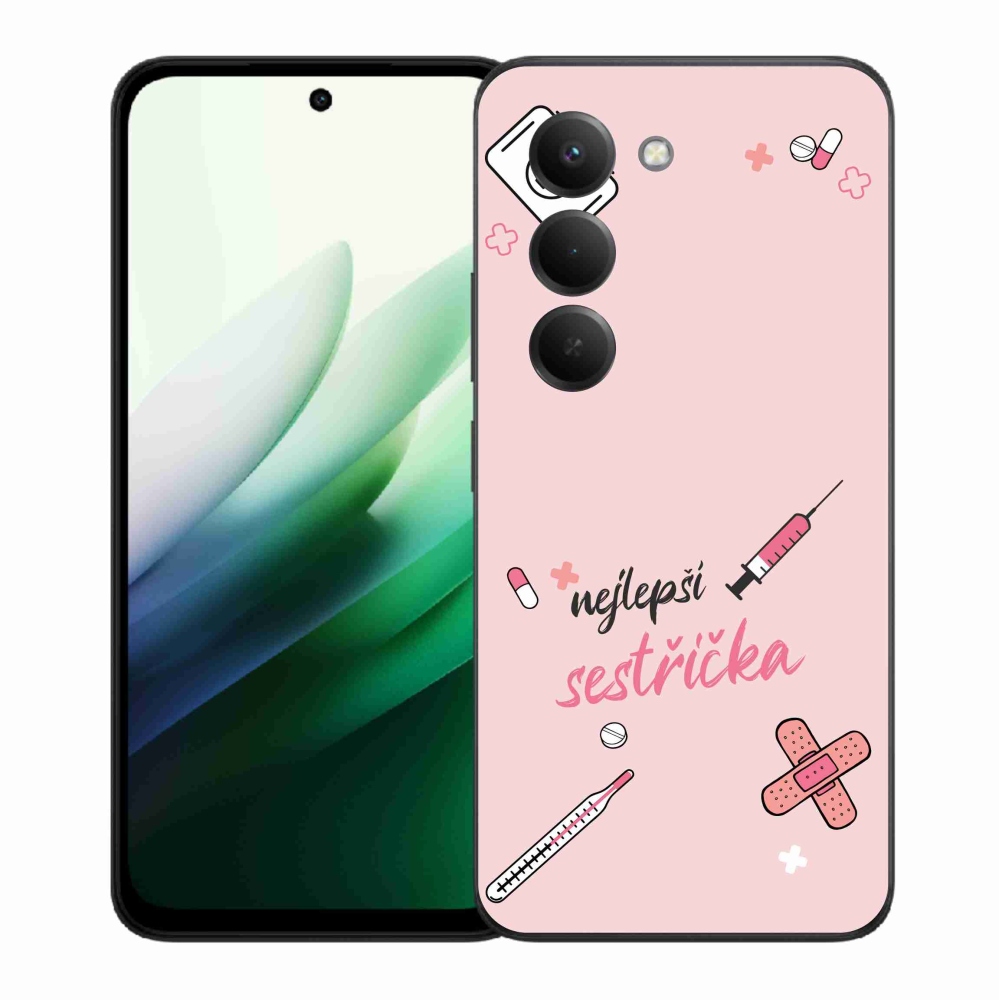 Gélový kryt mmCase na Xiaomi Redmi 15 5G - najlepšia sestrička ružové pozadie