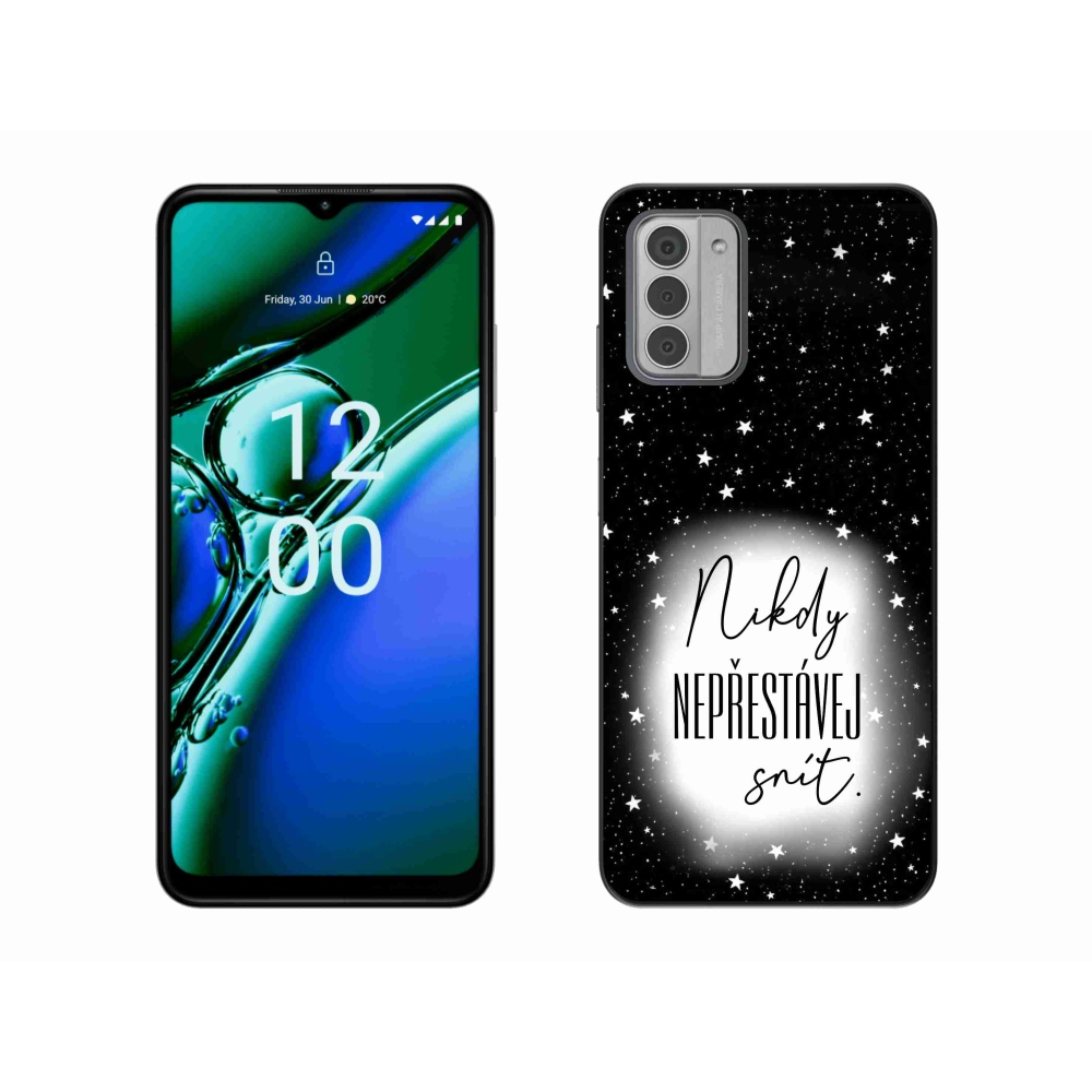 Gélový kryt mmCase na Nokia G42 - citát 1 bieločierne pozadie