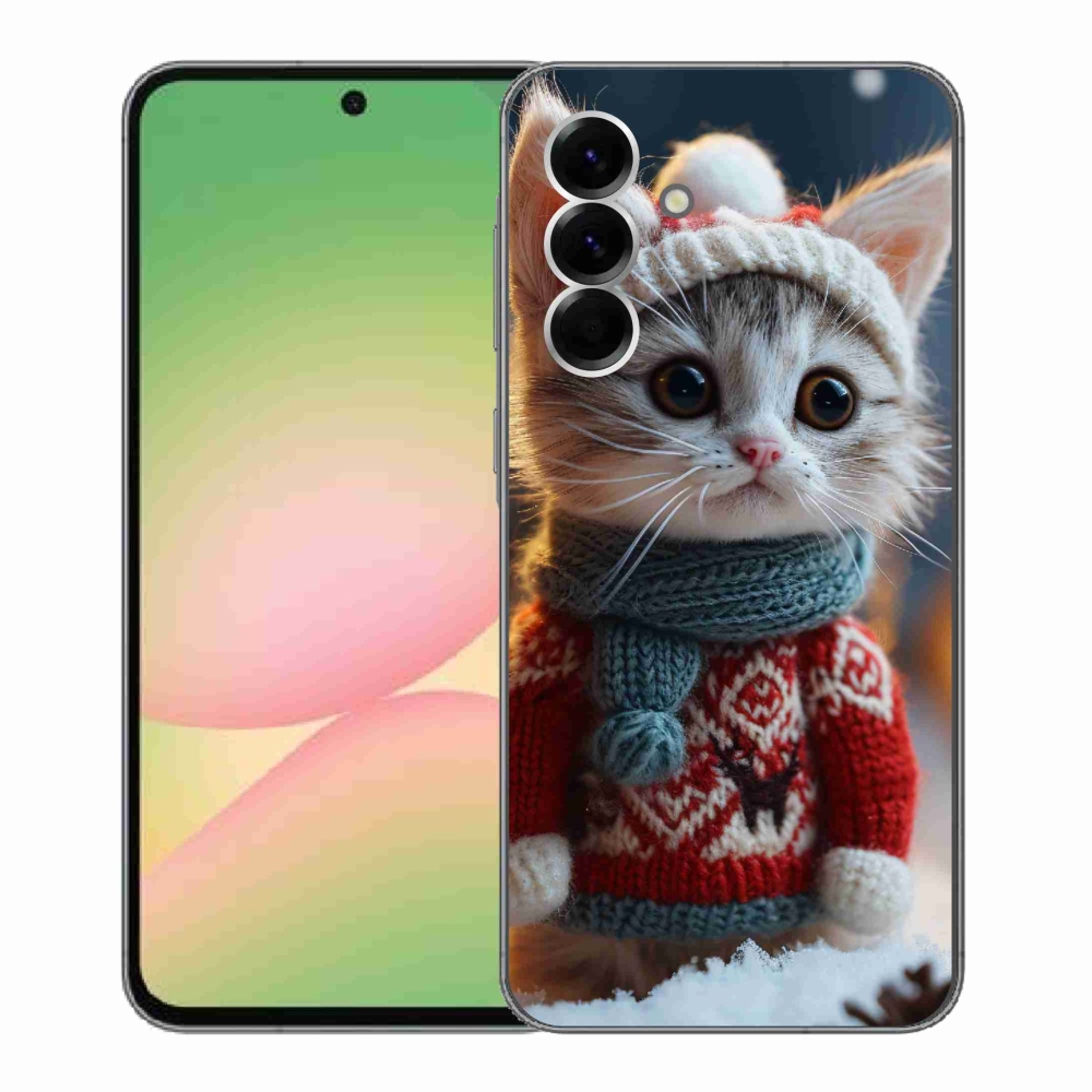 Gélový kryt mmCase na Samsung Galaxy A56 5G - mačiatko vo svetri