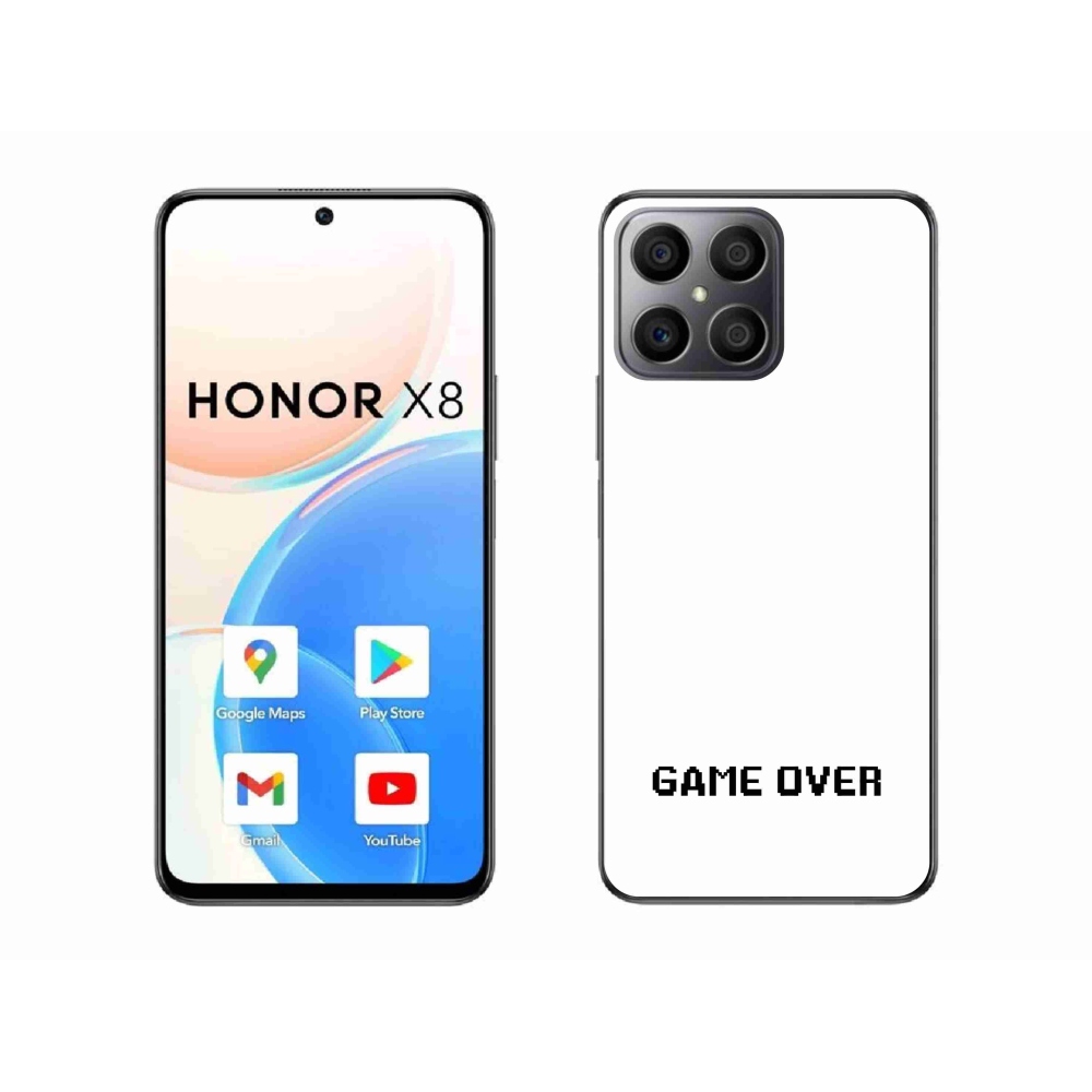 Gélový kryt mmCase na Honor X8 4G - game over biele pozadie