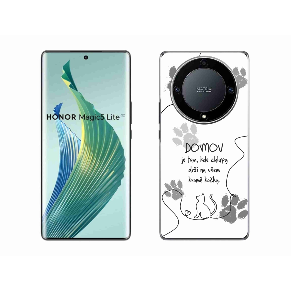 Gélový kryt mmCase na Honor Magic 5 Lite 5G - mačacie motív biele pozadie