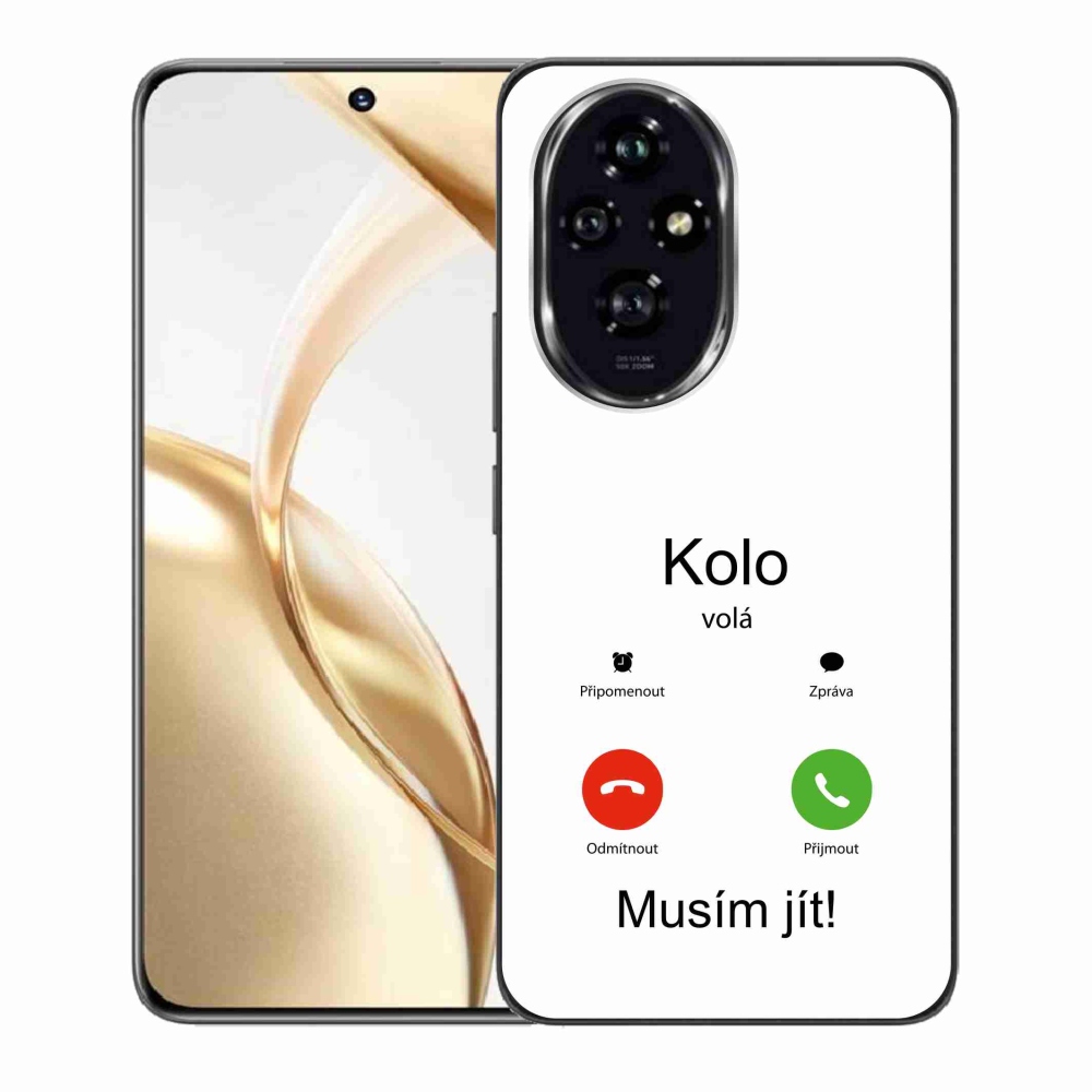 Gélový kryt mmCase na Honor 200 5G - kolo volá biele pozadie