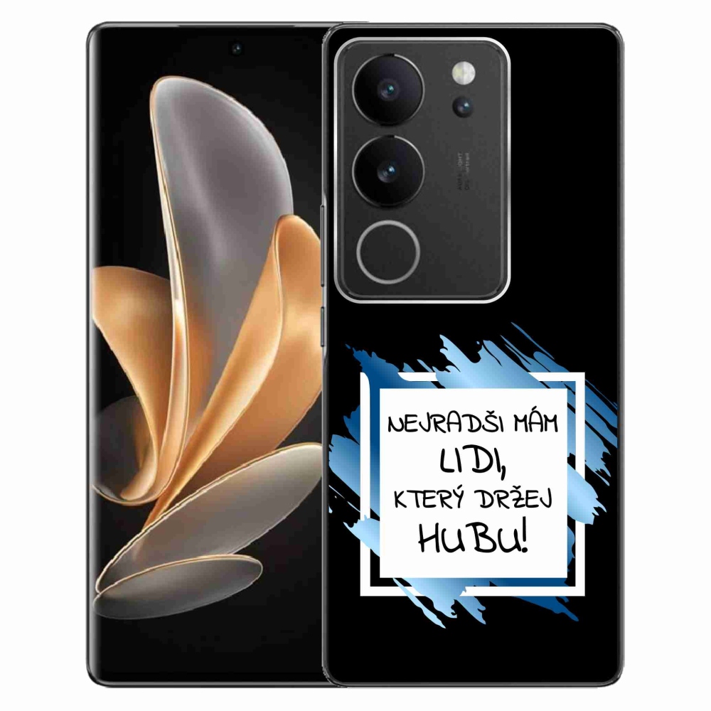 Gélový kryt mmCase na Vivo V29 5G - vtipný text 7 bieločierne pozadie