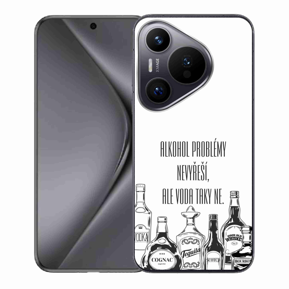 Gélový kryt mmCase na Huawei Pura 70 - vtipný text biele pozadie