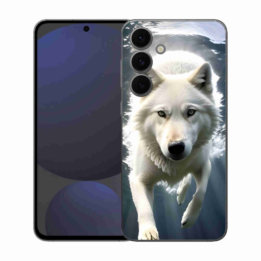 Gélový kryt mmCase na Samsung Galaxy S25 FE - biely vlk