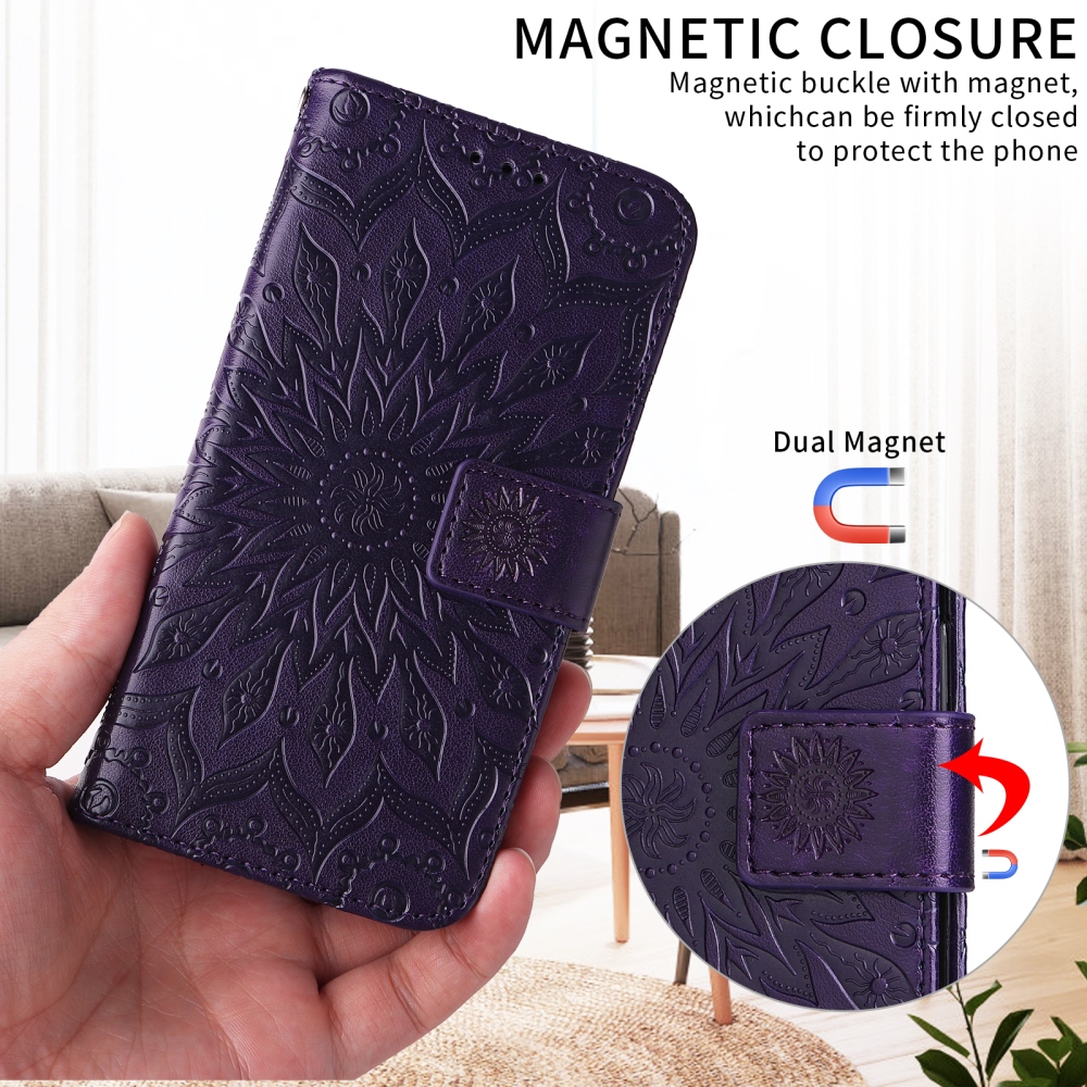 Sunflower knižkové púzdro na Xiaomi Redmi 15C 4G/5G (173mm) - tmavofialové