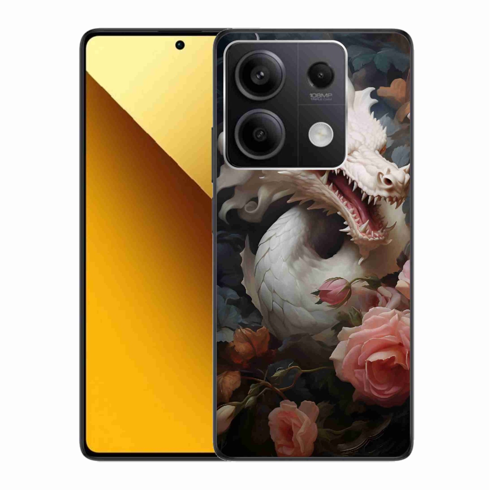 Gélový kryt mmCase na Xiaomi Redmi Note 13 5G - biely drak