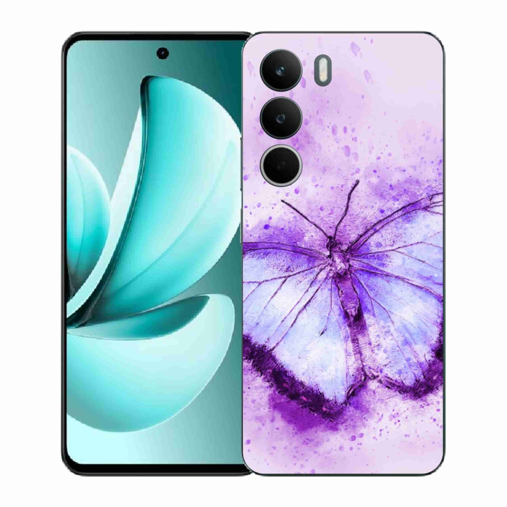 Gélový kryt mmCase na Realme C71 - fialový motýľ