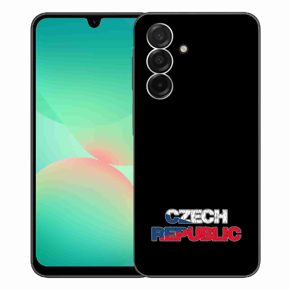 Gélový kryt mmCase na Samsung Galaxy A26 5G - Czech Republic čierne pozadie