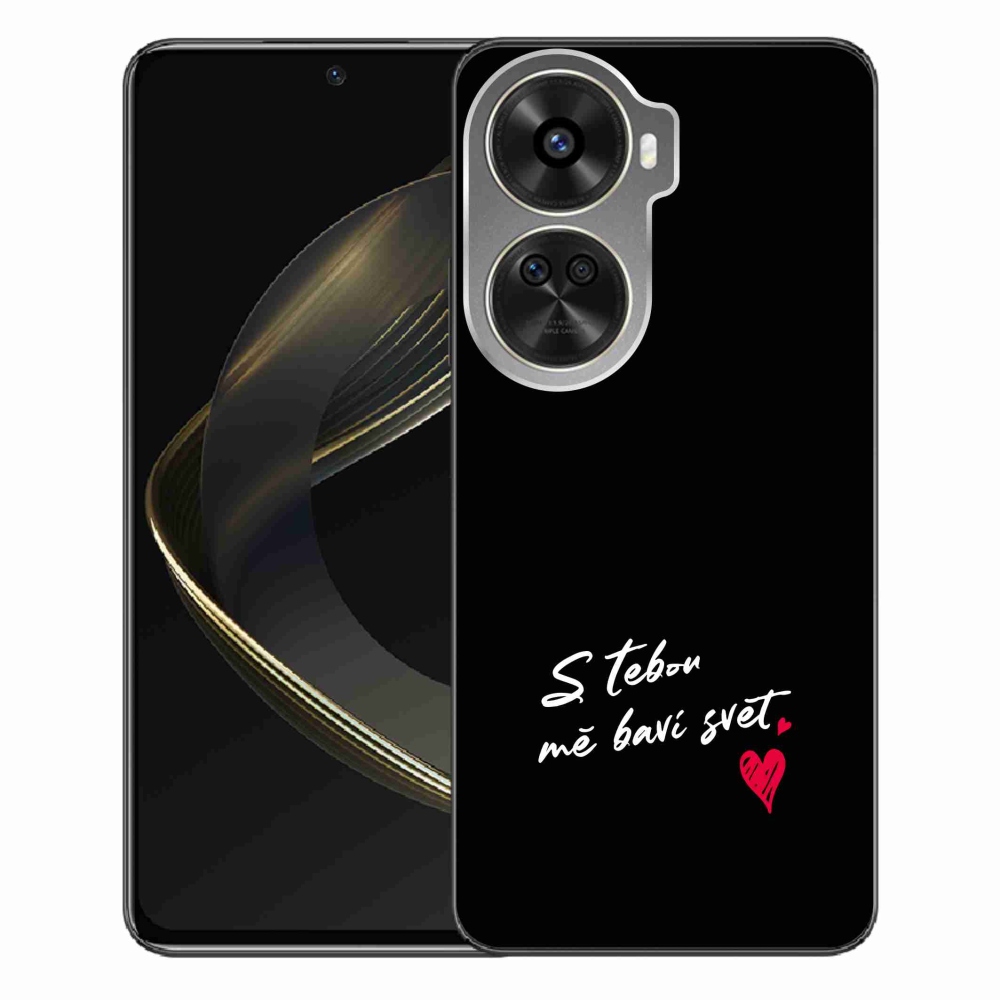 Gélový kryt mmCase na Huawei Nova 12 SE - zamilovaný text 1 čierne pozadie