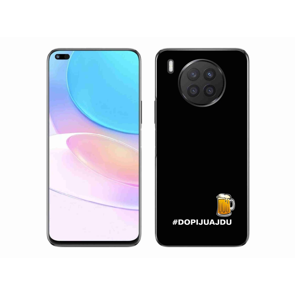 Gélový kryt mmCase na Honor 50 Lite - pivný motív 1 čierne pozadie